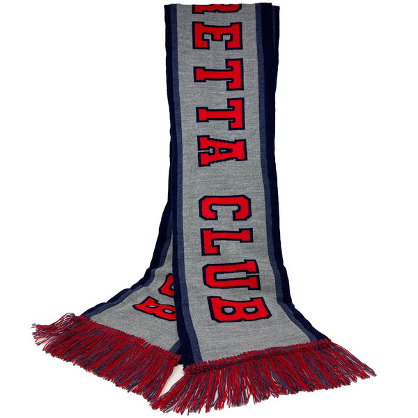 Scarf with 'Lambretta Club' text on a white background
